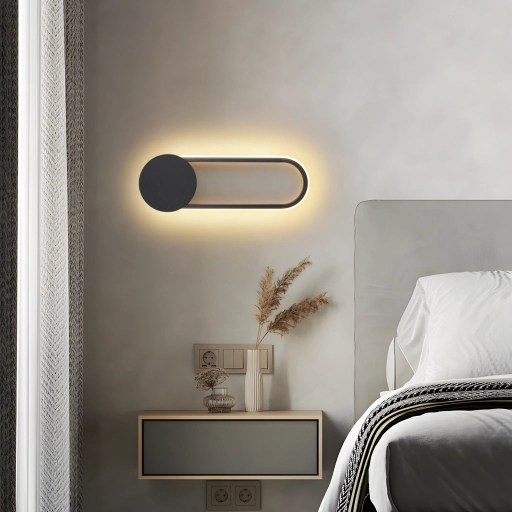 ZMH Applique LED 12w 41cm 3000k Nero Design moderno e minimalista