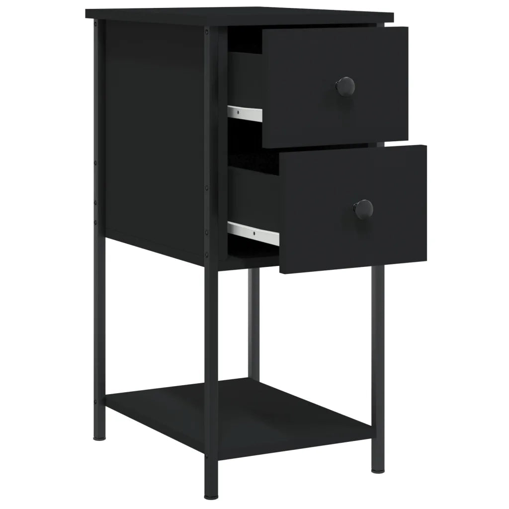 Comodini 2 pz Neri 32x42x70 cm in Legno Multistrato 826094