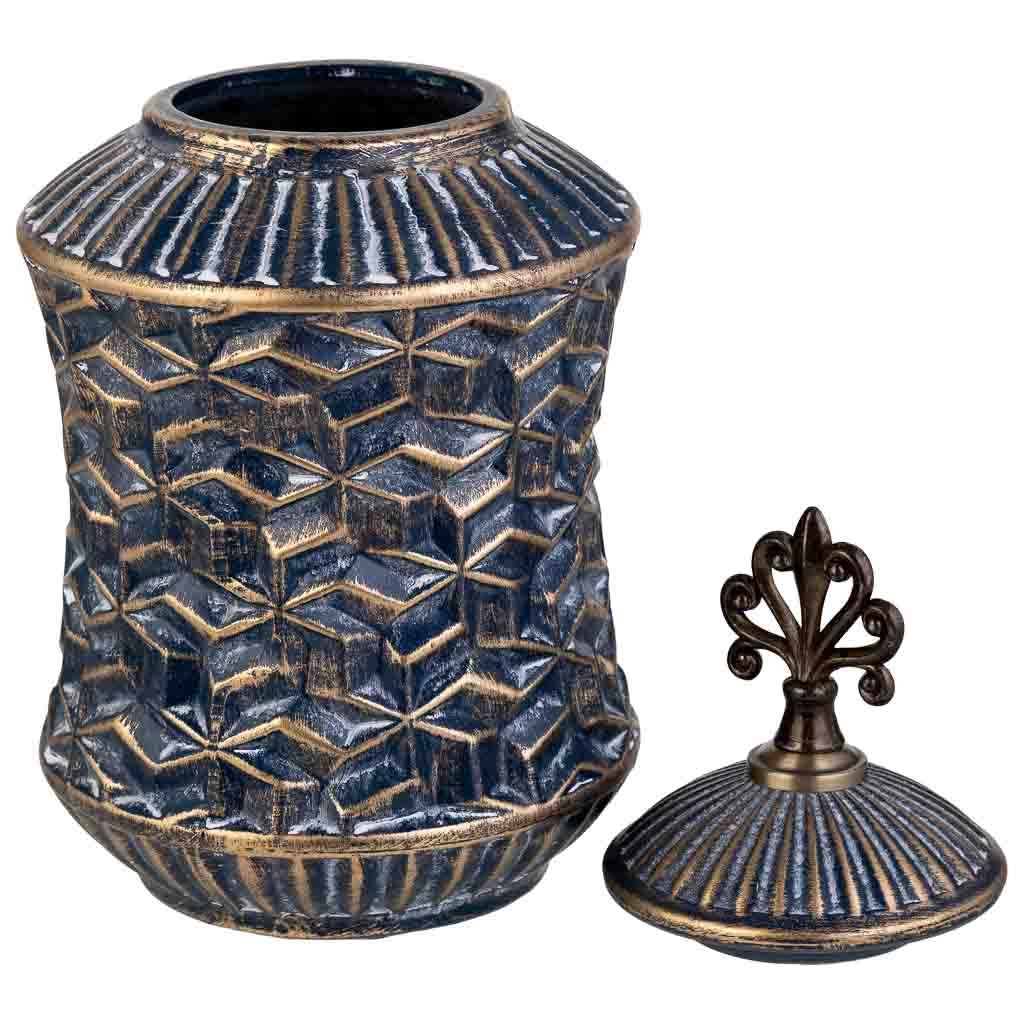 Vaso in ceramica blu, D17x34h cm