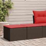 Set Divano Giardino 4 pz con Cuscini Marrone Polyrattan Acacia 3328667
