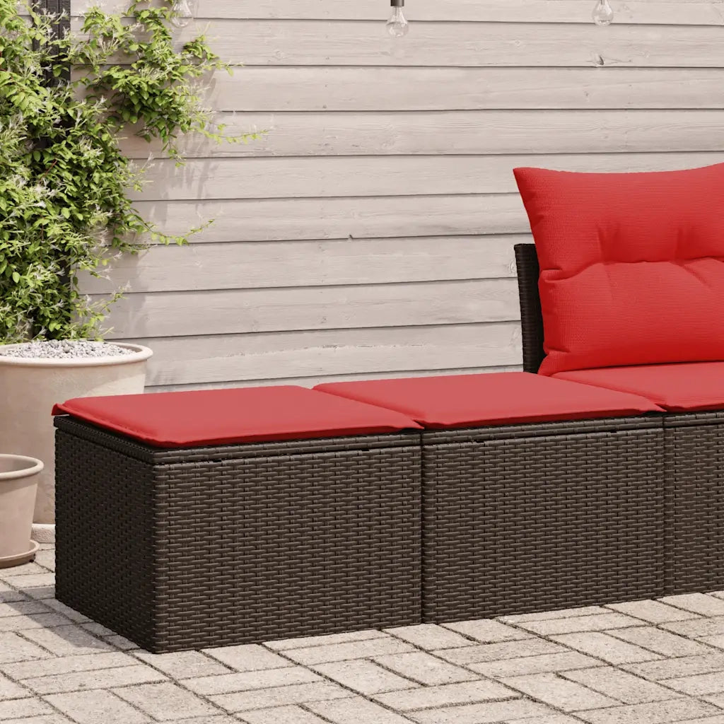 Set Divano Giardino 4 pz con Cuscini Marrone Polyrattan Acacia 3328667