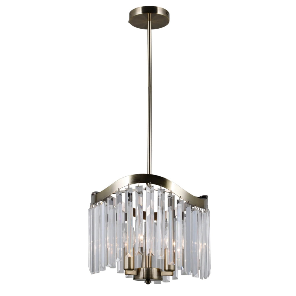Lampadario Italux Sabriga cristallo bronzo antico 3xE14