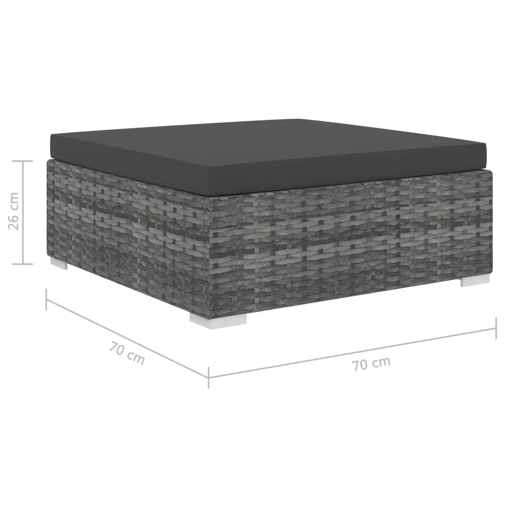 Set Divani da Giardino 4 pz con Cuscini in Polyrattan Grigio 46779