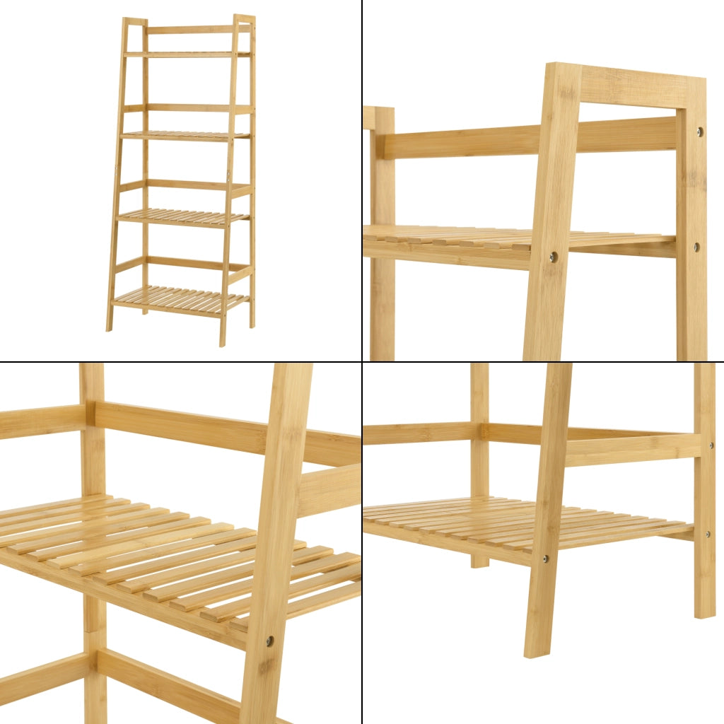 Scaffale a Scala Vinje con 4 Ripiani - Bambù Naturale [en.casa]