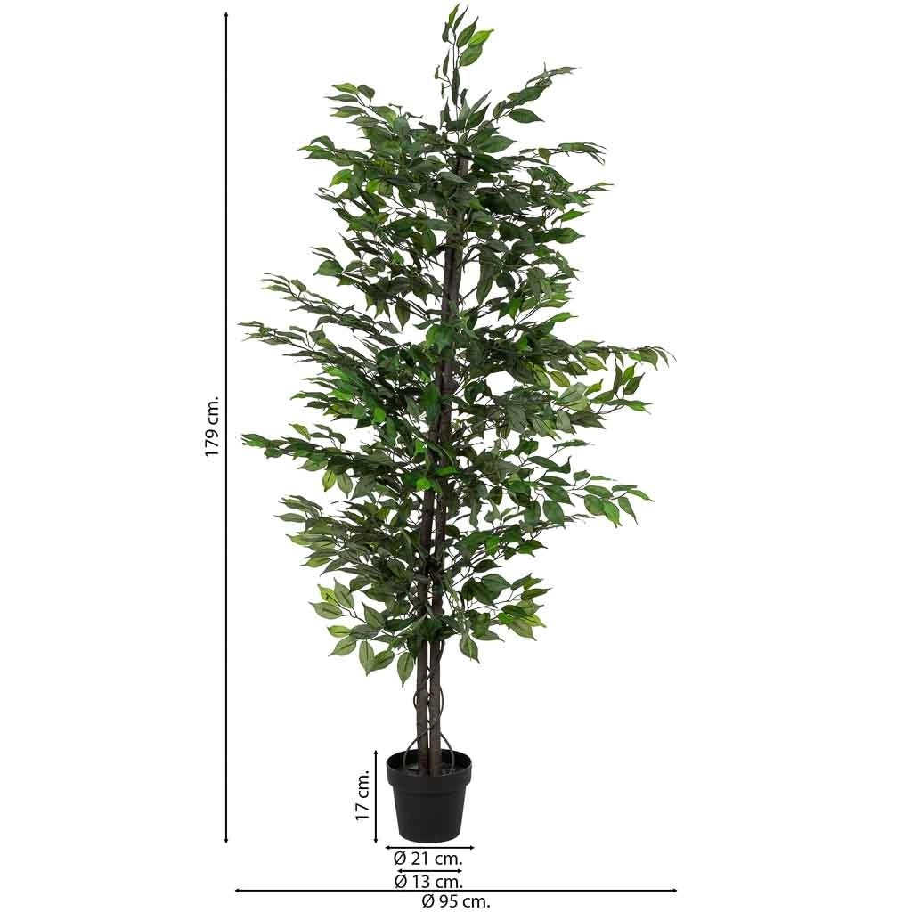 Banano artificiale decorativo verde 95x95x179
