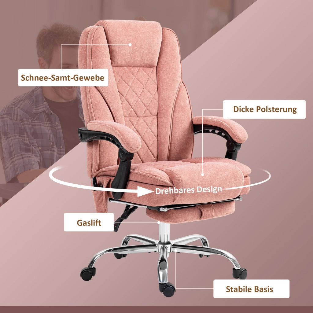 Sedia da ufficio ergonomica con schienale, braccioli e rotelle ¨C Minimal ¨C rosa