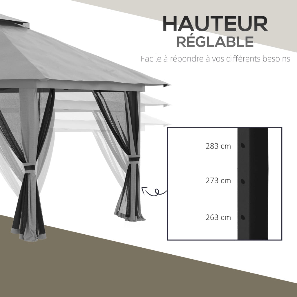 Tendone da giardino pieghevole ¨C Minimal ¨C grigio 4x4 m