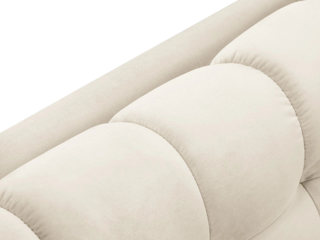 Cosmopolitan Design - Divano panoramico "Bali" 7 posti in velluto beige chiaro 