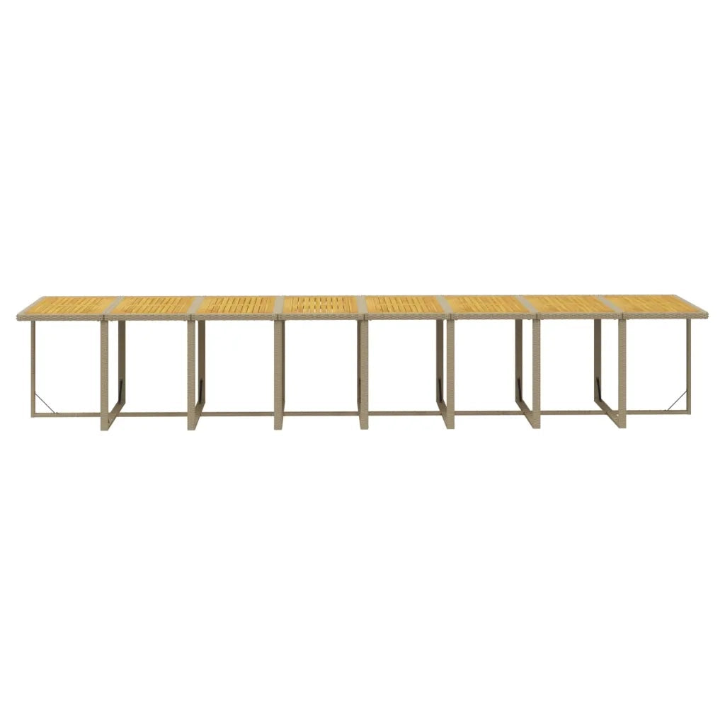 Set da Pranzo da Giardino 17 pz con Cuscini Beige in Polyrattan 3095689