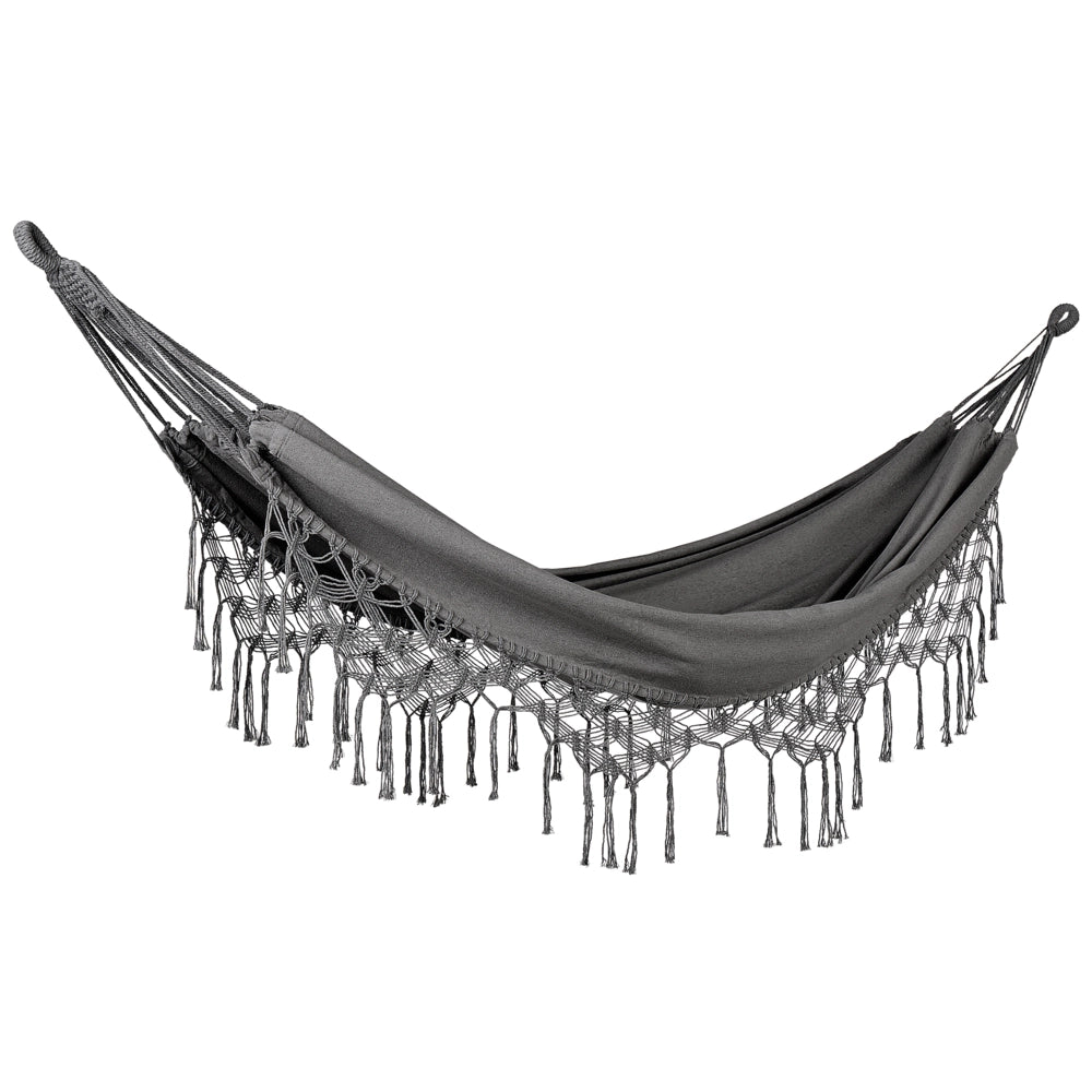 Amaca da giardino Sedile altalena in cotone grigio e poliestere per interni ed esterni in stile Boho