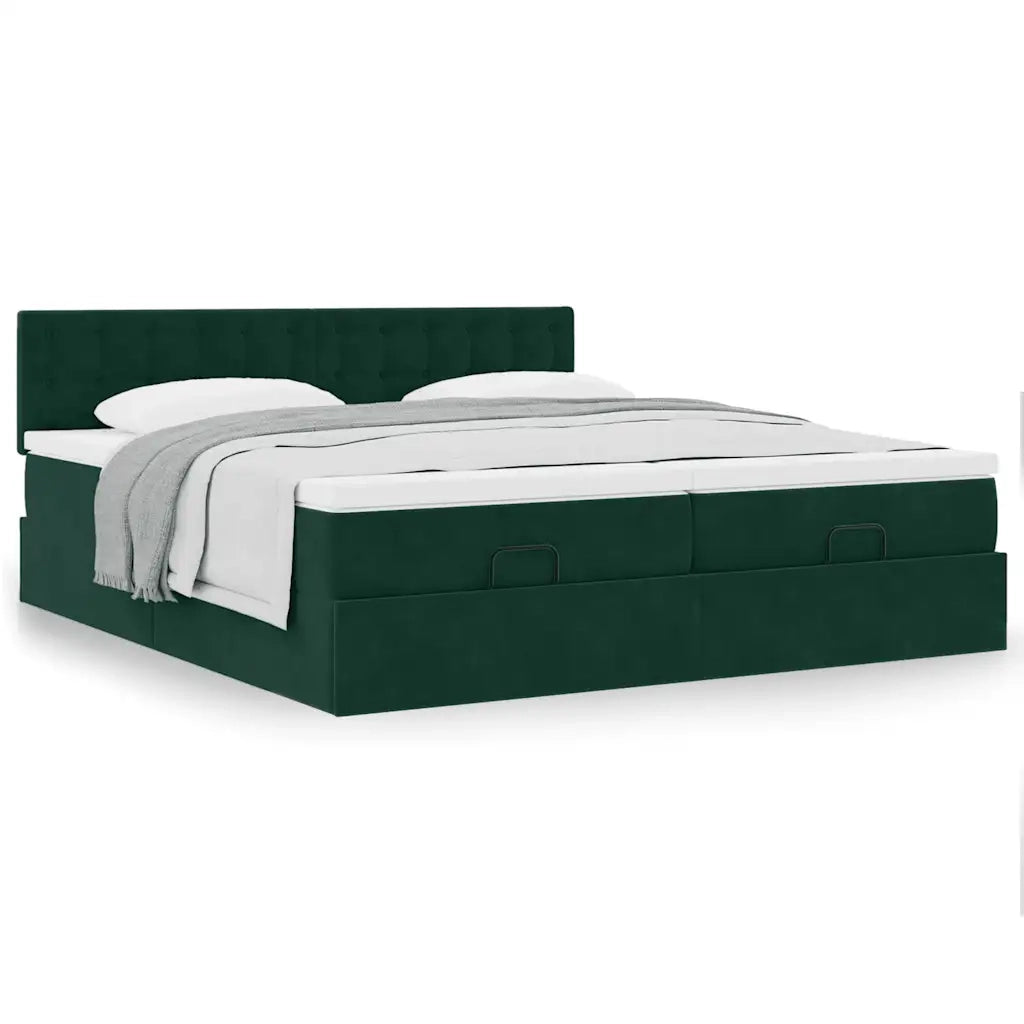 Struttura Letto Pouf con Materassi 200x200 cm Velluto 3312119