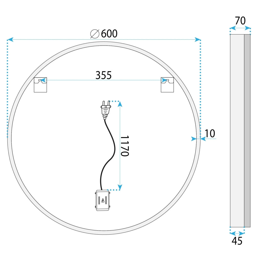 Specchio Led 60cm Bl807