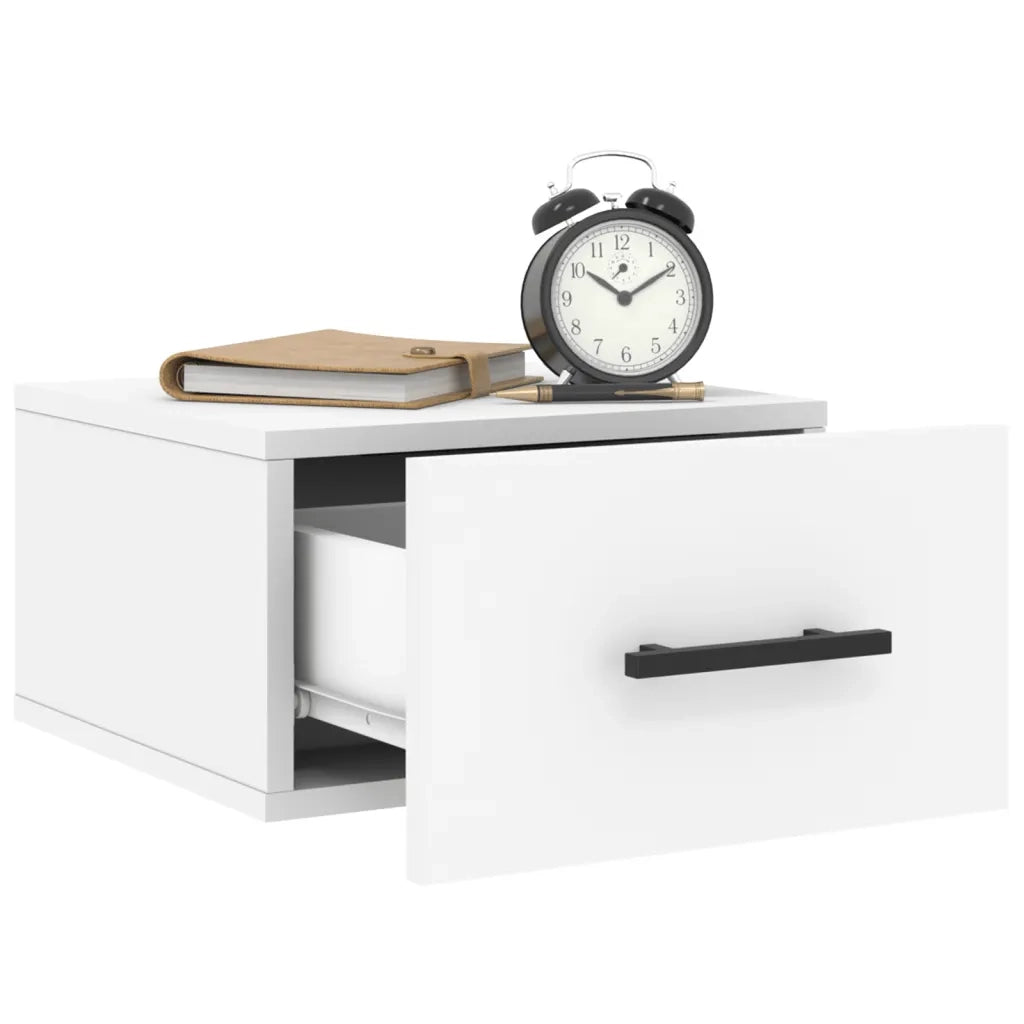 Comodino | Armadio da Notte | Mobiletto da notte a Muro Bianco 35x35x20 cm