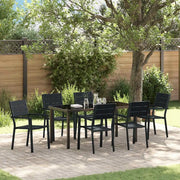 Set da Pranzo per Giardino 7 pcs Nero