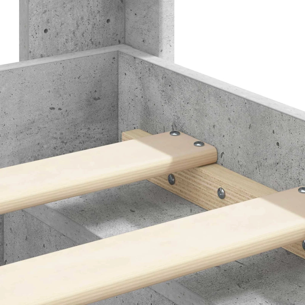 Struttura del letto con stoccaggio e testata-Giroletto con contenitore Grigio Cemento 777881