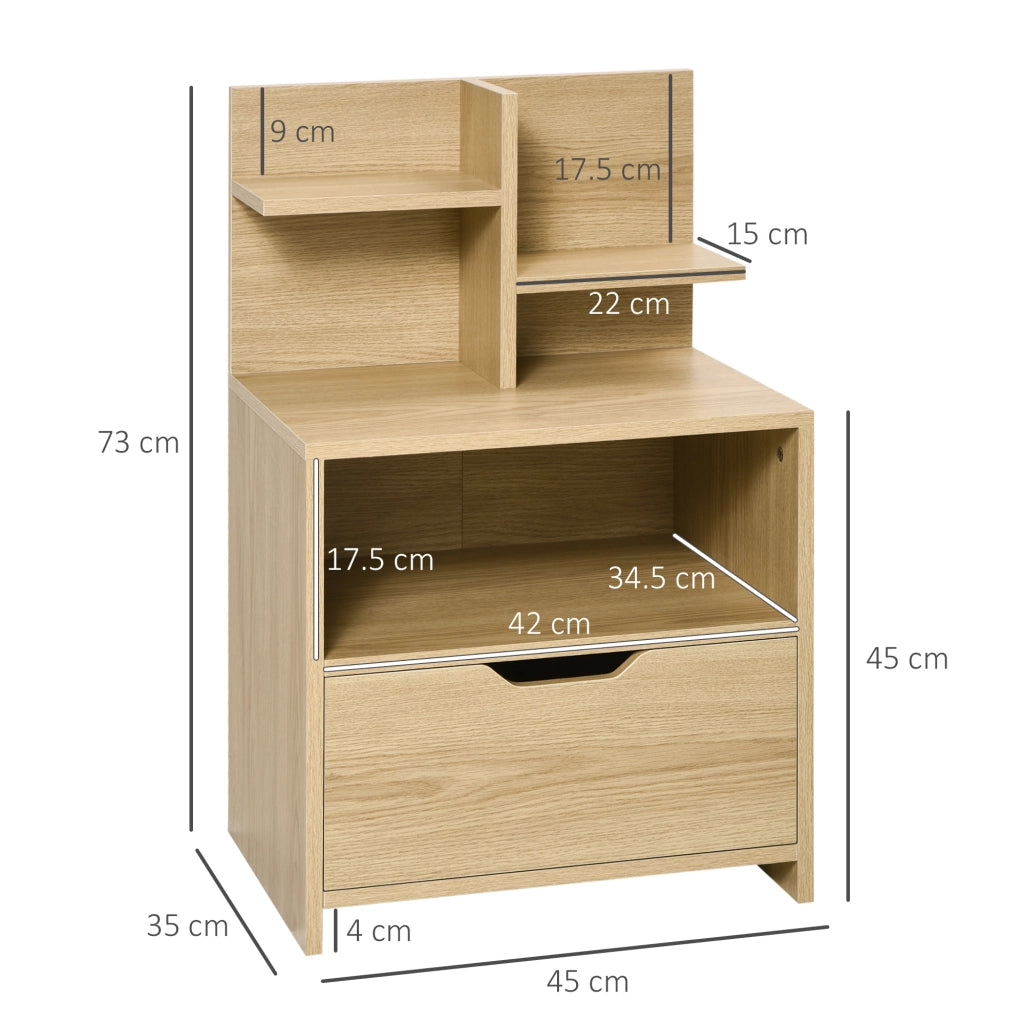 Comodino con cassetto e ripiani ¨C Xylo ¨C Truciolato 45x35x73 cm