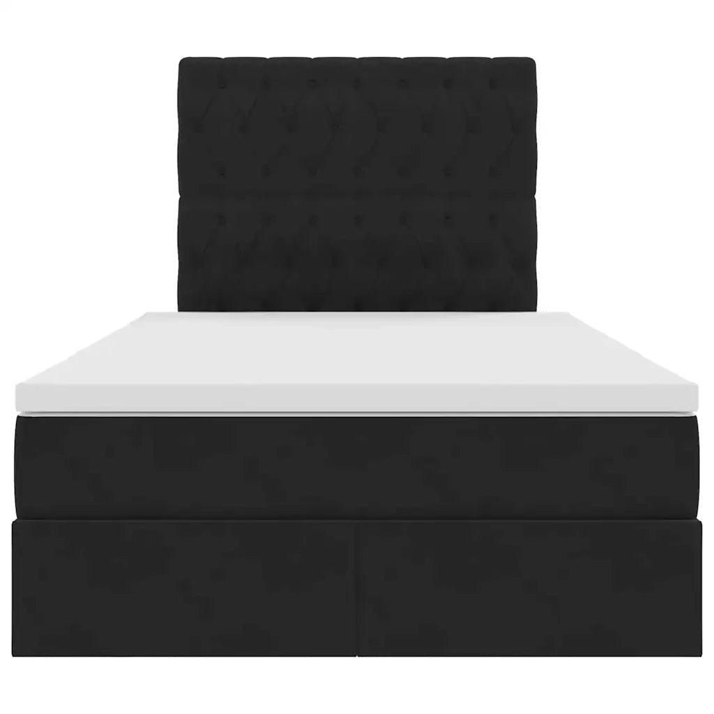 Letto con contenitore e materasso Nero 120 x 200 cm Velluto 3372083