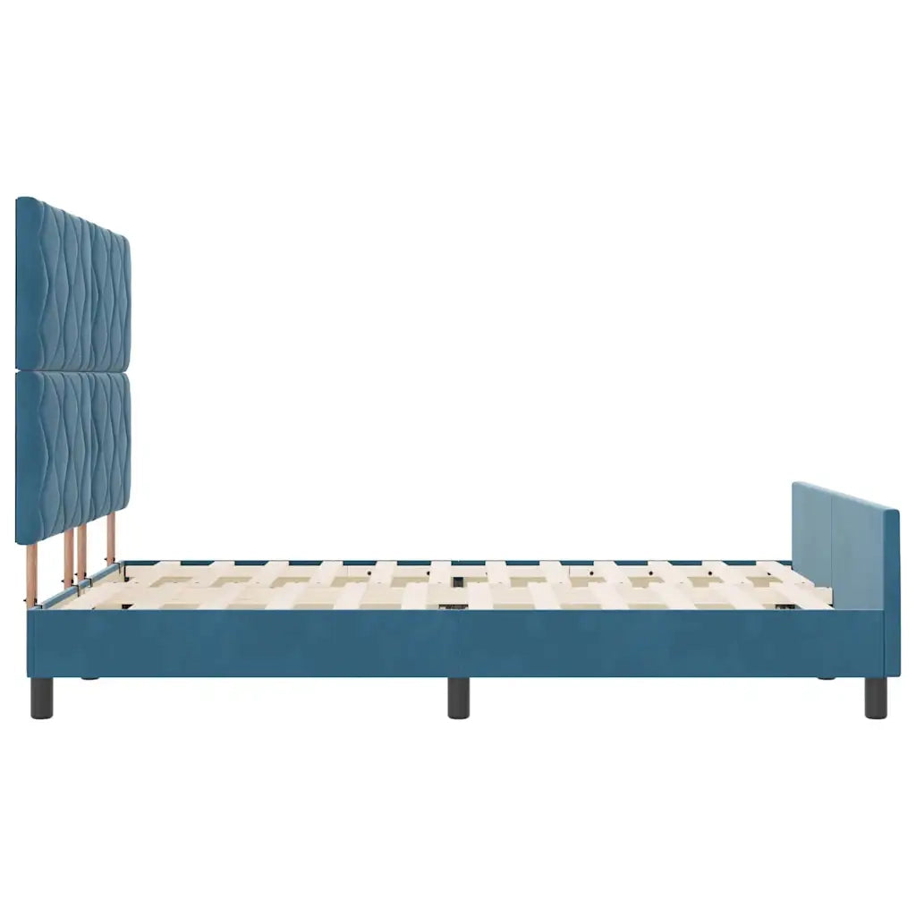 Letto a molle con testiera Blu Scuro 140 x 200 cm Velluto 3345015