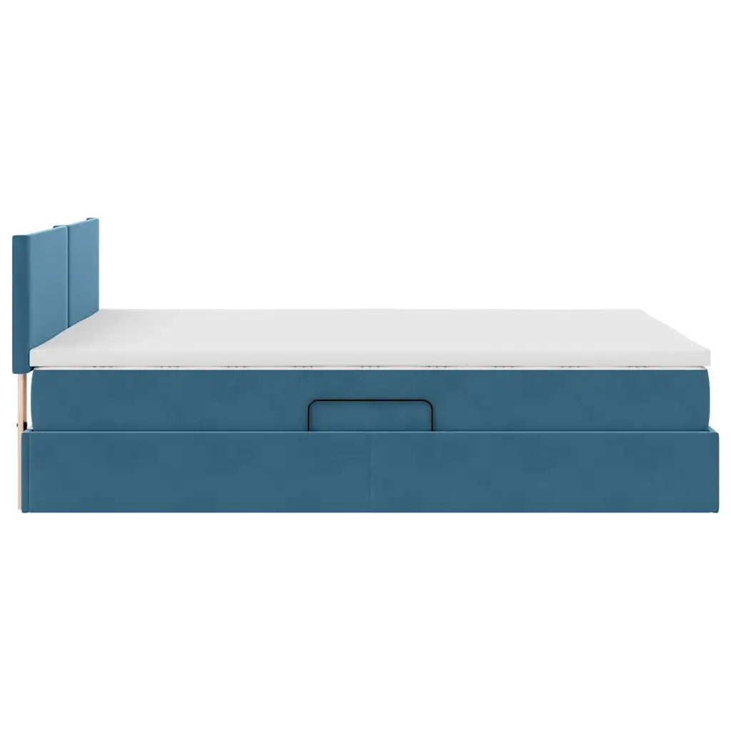 Letto con Contenitore Blu Scuro 140 x 200 cm Velluto 3370705