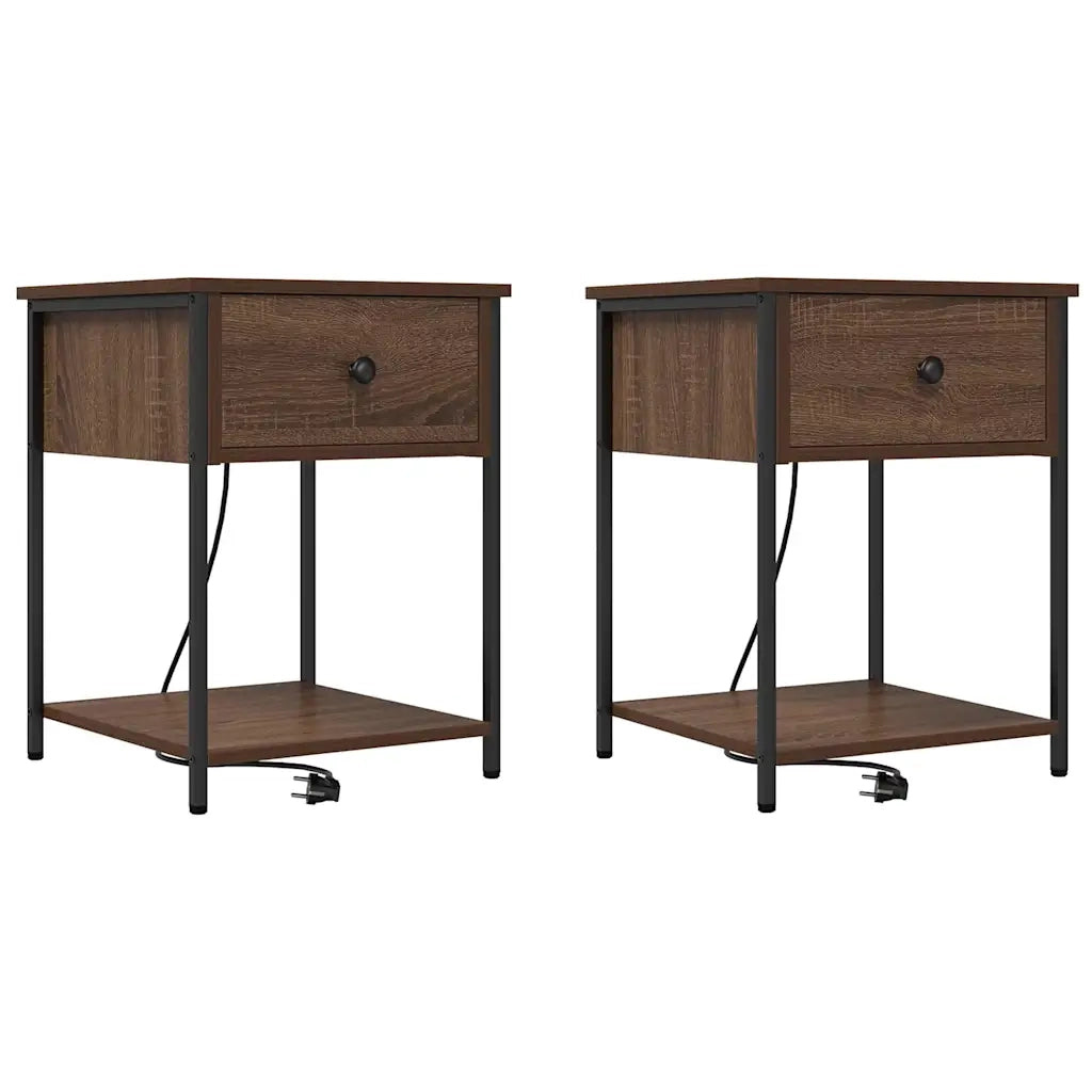 Armadio da Notte 2 pcs Rovere Marrone 42 x 41 x 56 cm 859429