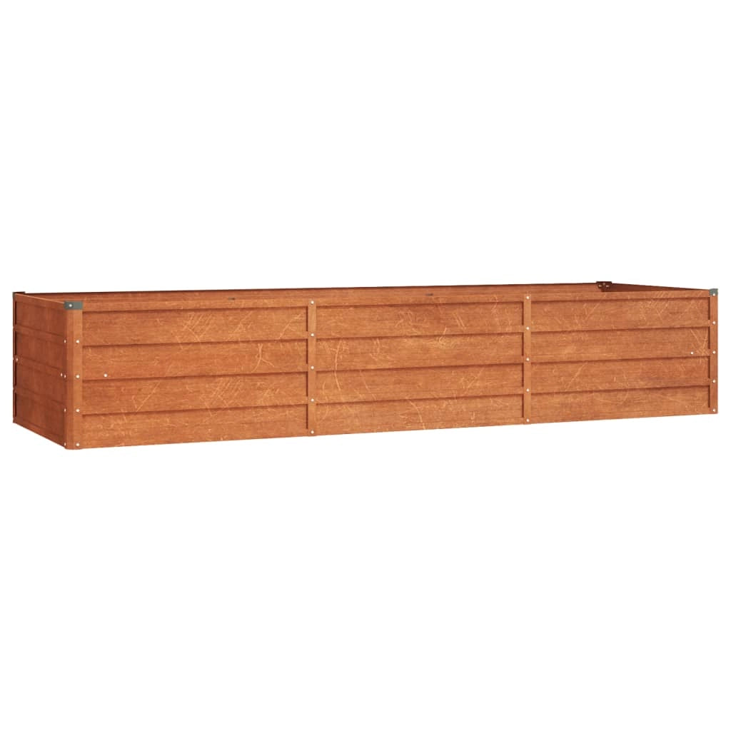 Fioriera rialzata per piante fiori terrazza giardino finitura ruggine 240 x 80 x 45 cm acciaio corten marrone 02_0039868