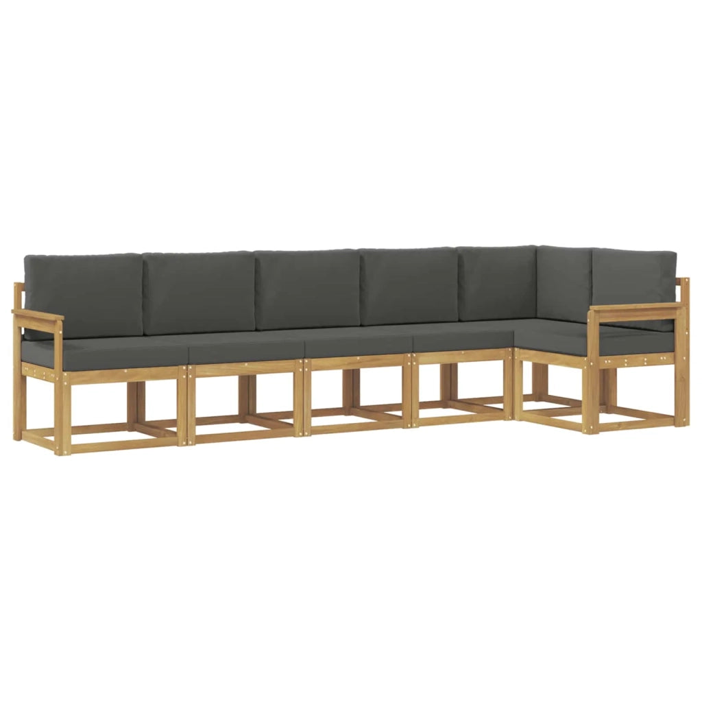 Set di divani da esterno 6 pz Bianco e Antracite Poliestere 3387691