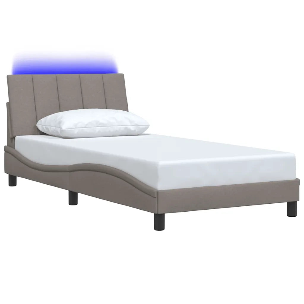 Giroletto senza Materasso-Struttura Letto Hanko Tortora 100x200 cm in Tessuto 530202