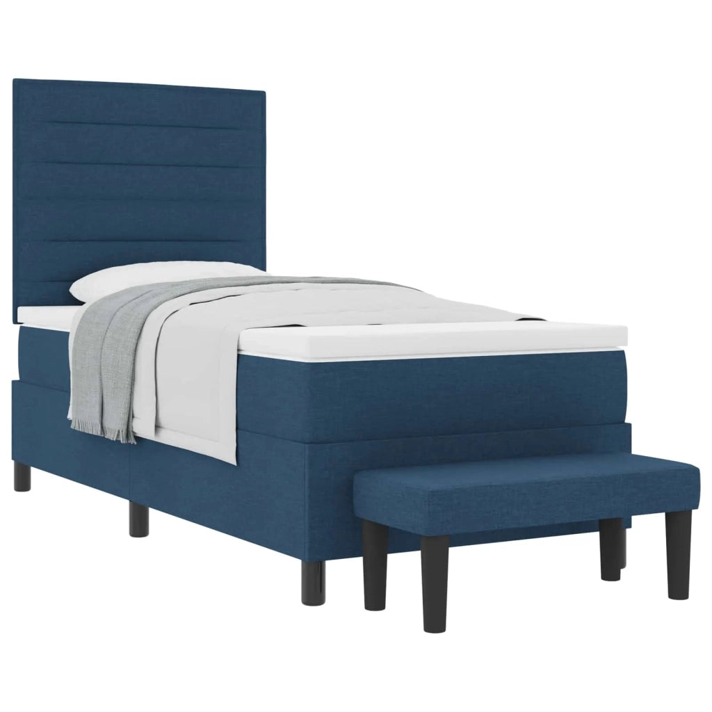 Letto a molle con testiera Blu 90 x 190 cm Tessuto 3343959