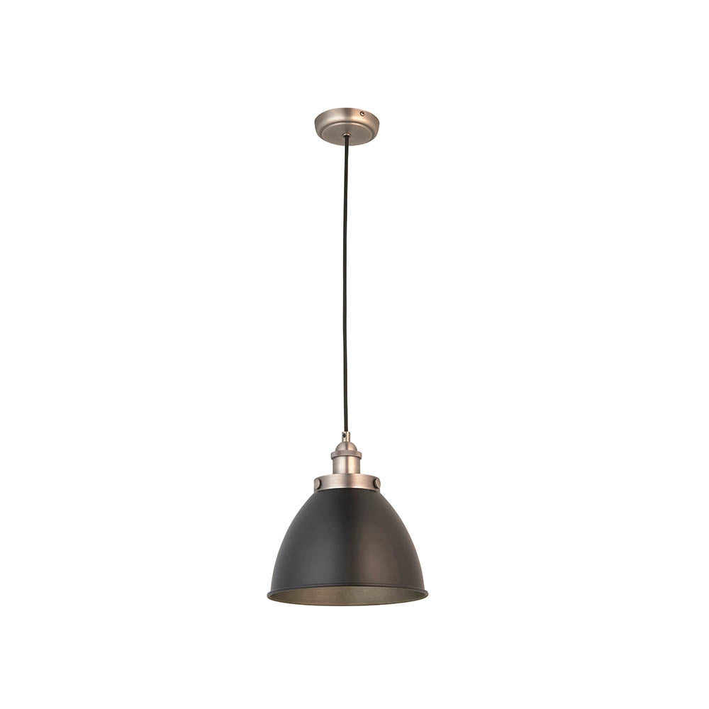 Lampada a sospensione industriale nera Ø24 E27 Franklin