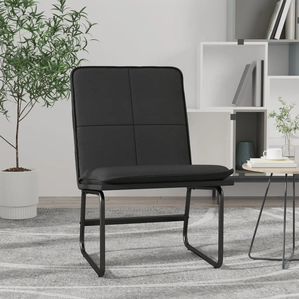 Poltrona | Sedia Lounge Nera 54x75x76 cm in Similpelle