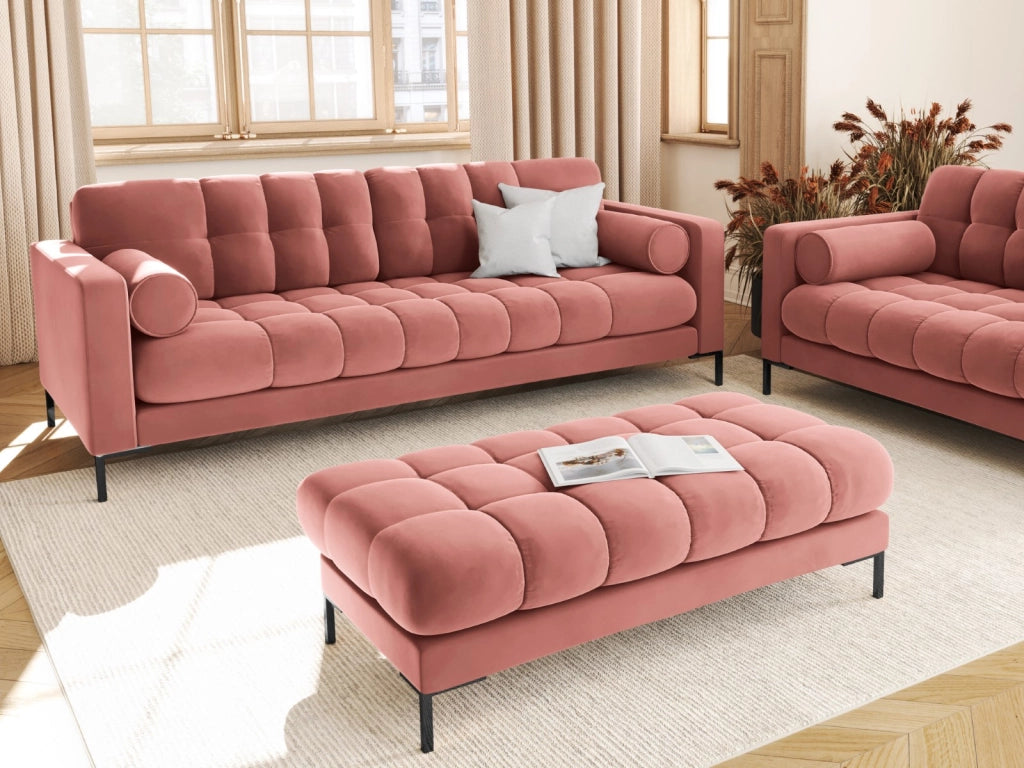 Cosmopolitan Design - Divano "Bali" 4 posti in velluto rosa 