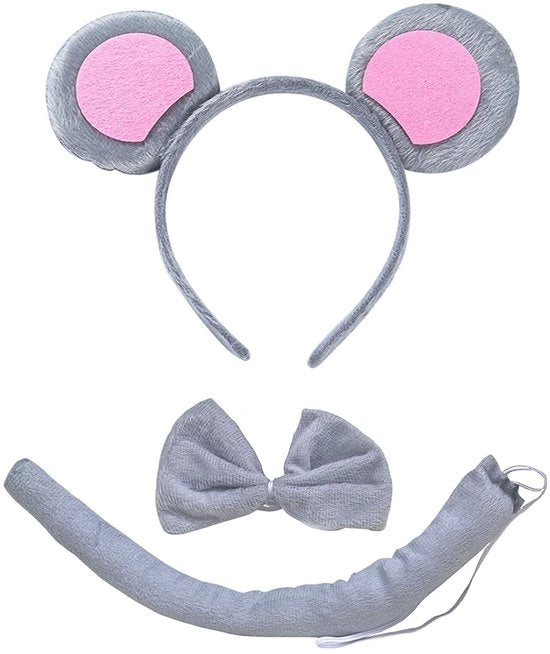 Accessori per costume con guance di topo e cappello per animali - tessuto di alta qualità - riutilizzabile