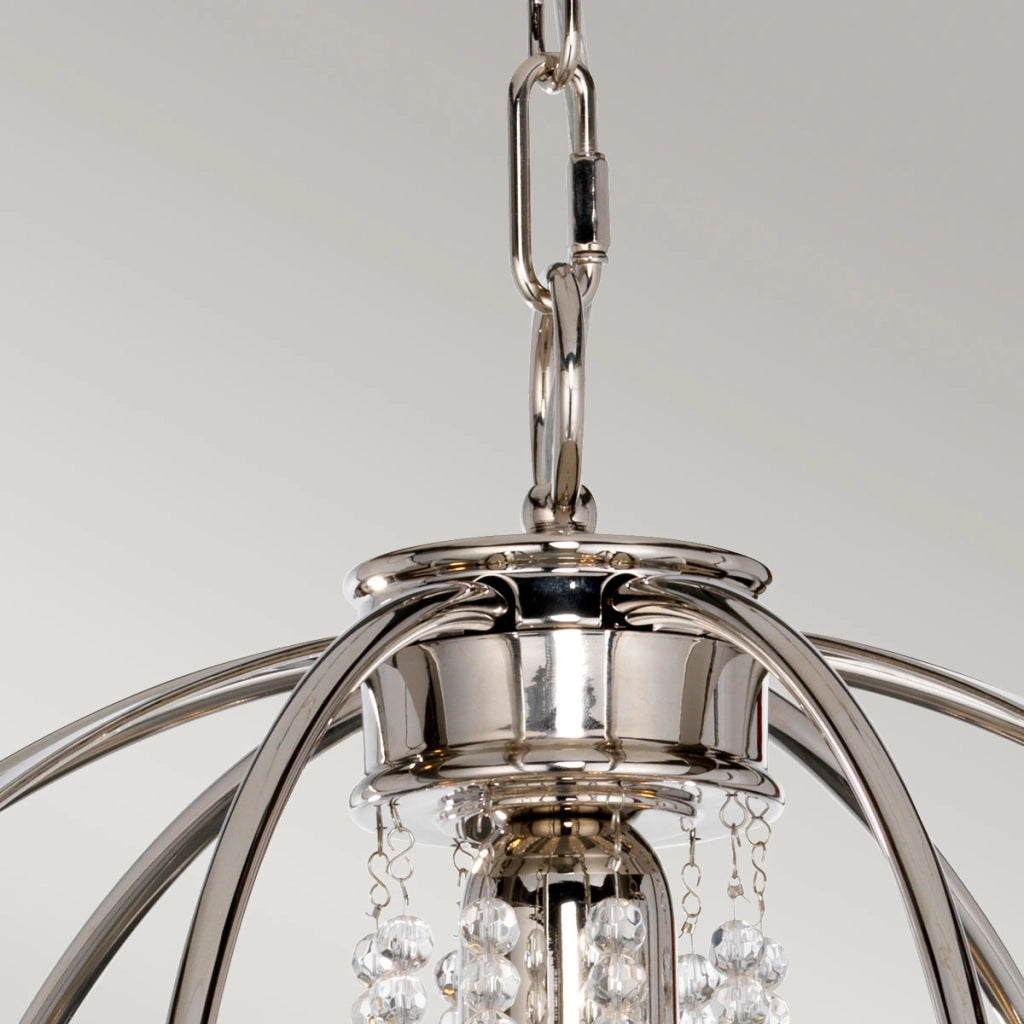 Lampadario a sfera Cassie Elstead Ø46 nichel 3xE14