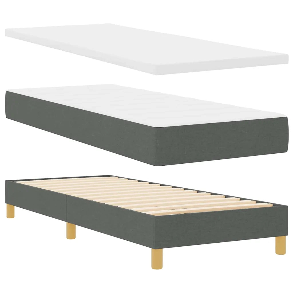 <strong>Letto a Molle< / strong> Grigio scuro 80 x 200 cm Tessuto
