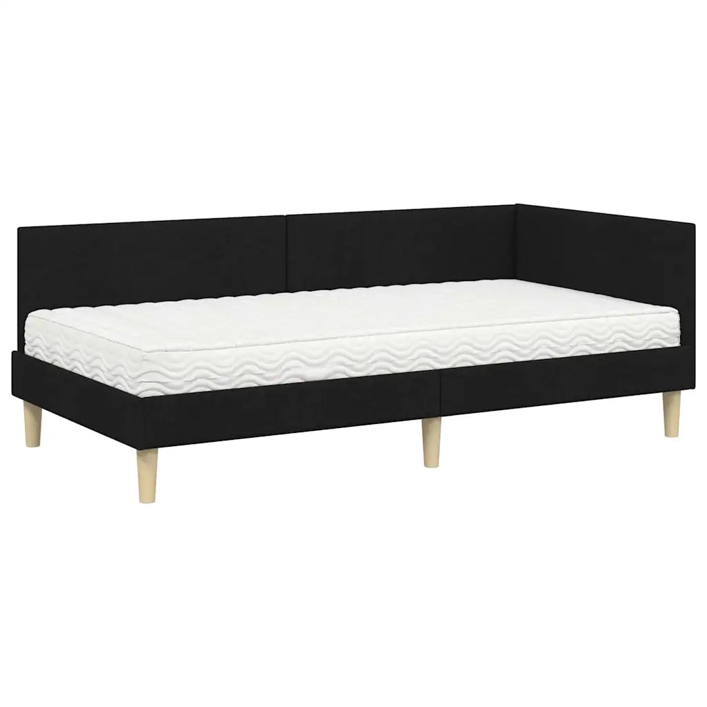 Struttura Letto Angolare con Materasso 2 pcs Verde Tessuto 3393743