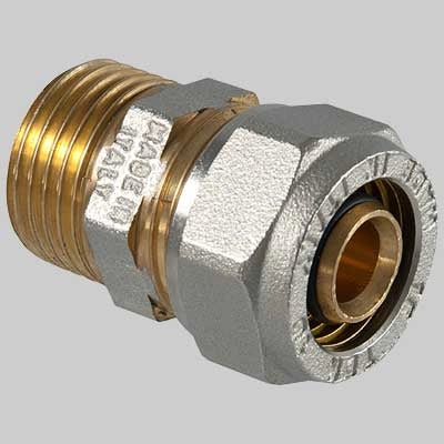 Raccordo a compressione diritto Maschio  20 x 1/2     T.D.M.
