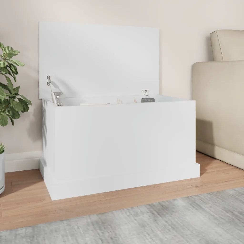 Scatola portaoggetti bianca 70x40x38 cm in legno ingegnerizzato 816504