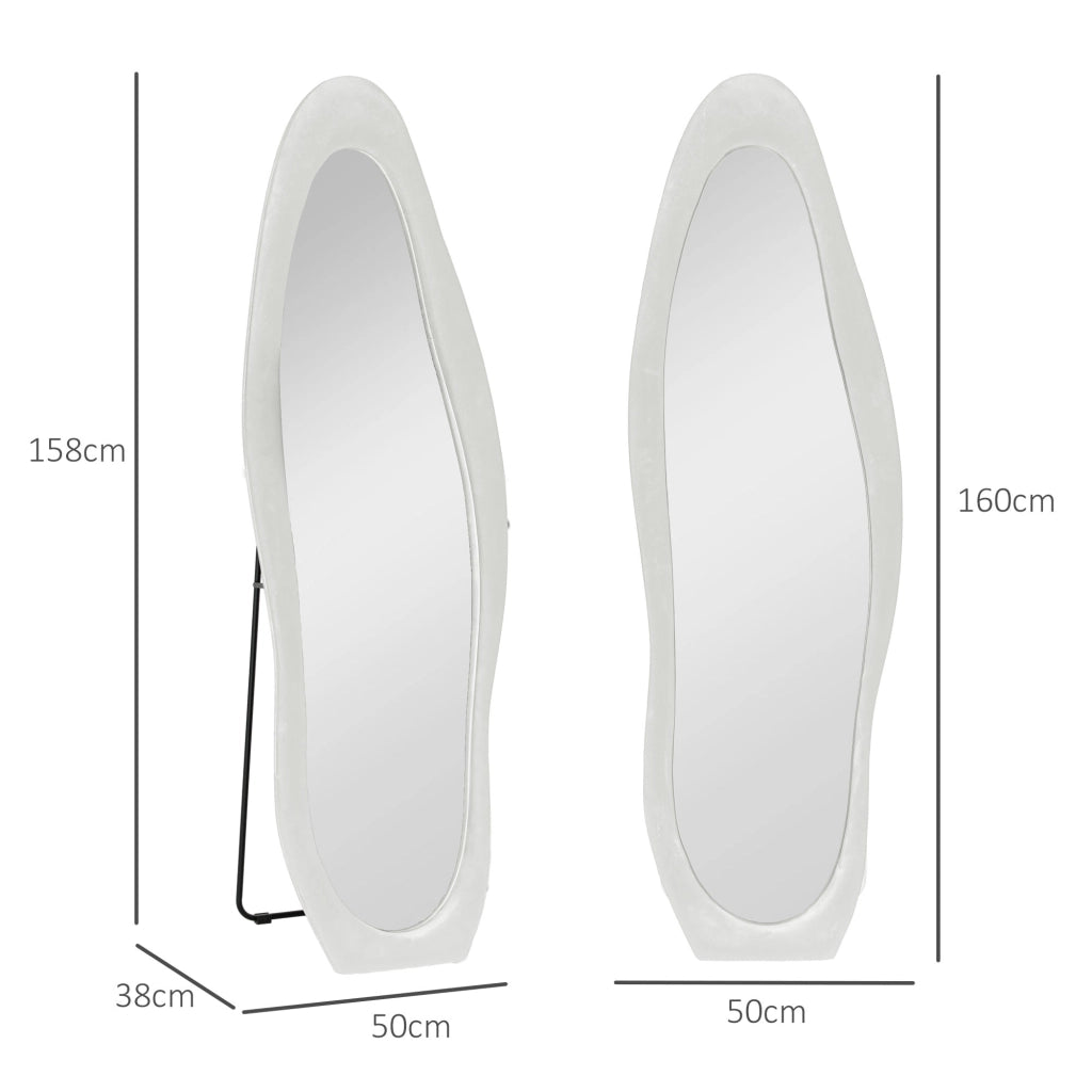 Specchio da Terra ¨C Xylo ¨C Forma Ondulata 160x50cm Bianco