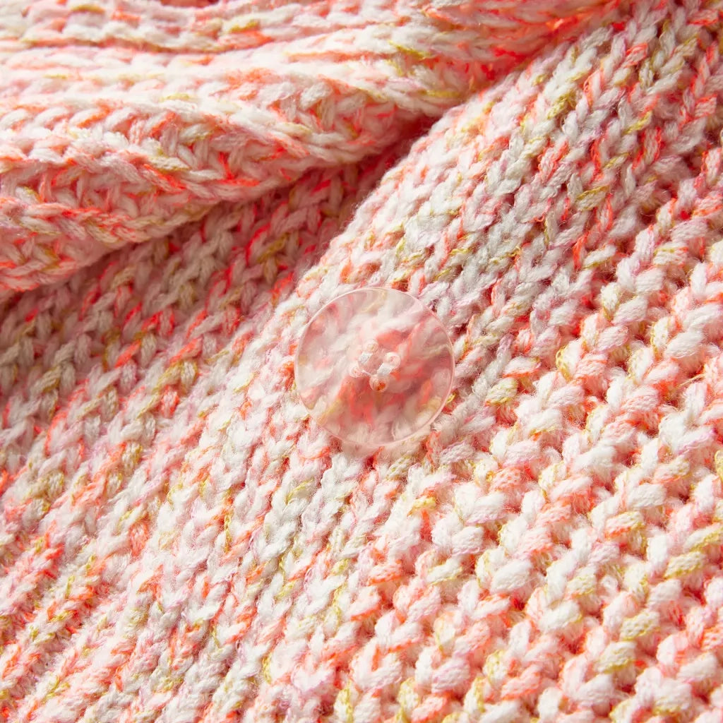 Cardigan da Bambina Lavorato a Maglia Rosa Misto 116 14567