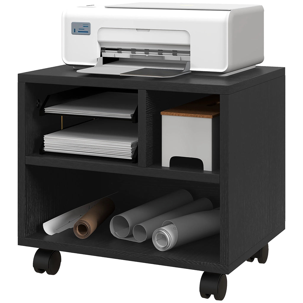 Scrivania con cassettiera ¨C zephmum ¨C nero 40x30x36 cm