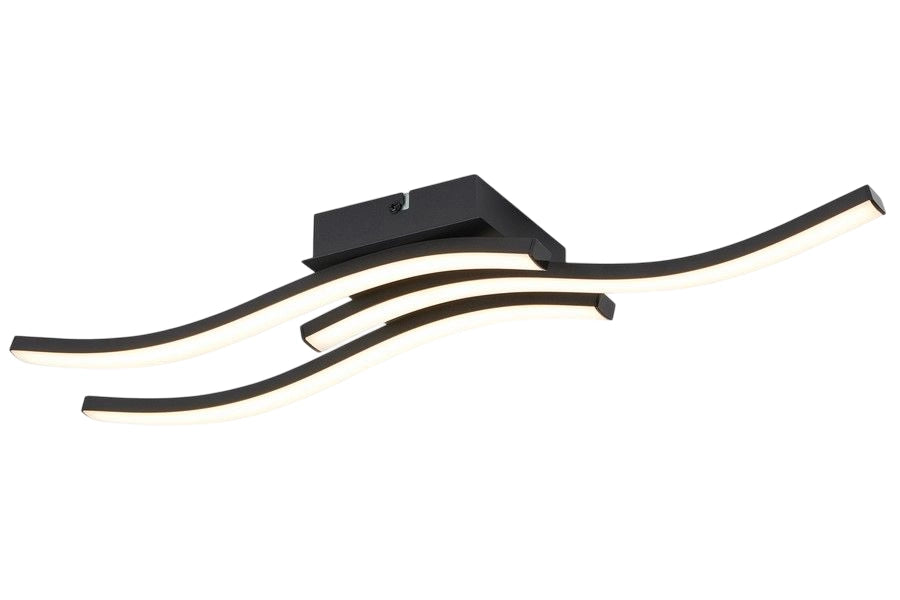 Plafoniera LED Bradox nera tre onde 18W 3500K Reality