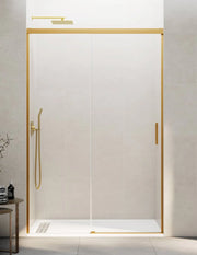 Porta doccia scorrevole 1+1 THALASSA (BASIC) 135 cm Profilo Oro vetro trasparente