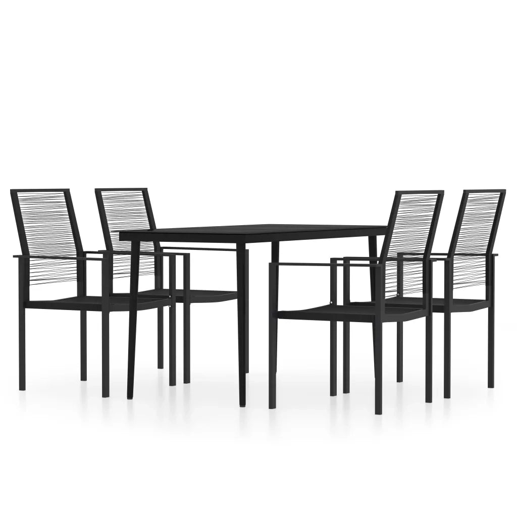 Set da Pranzo da Giardino 5 pz Nero 3099205