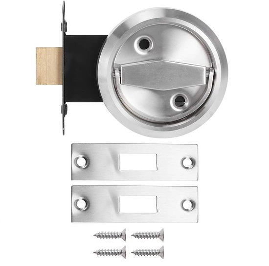 Fermoporta Bifacciale - 304 Acciaio Inossidabile - Maniglia a Cerchio 75 x 54 mm - Adatto per Porte in Legno/Stainless Steel - Utilizzo Bagno - Peso 350 g - Accessorio Fermoporta