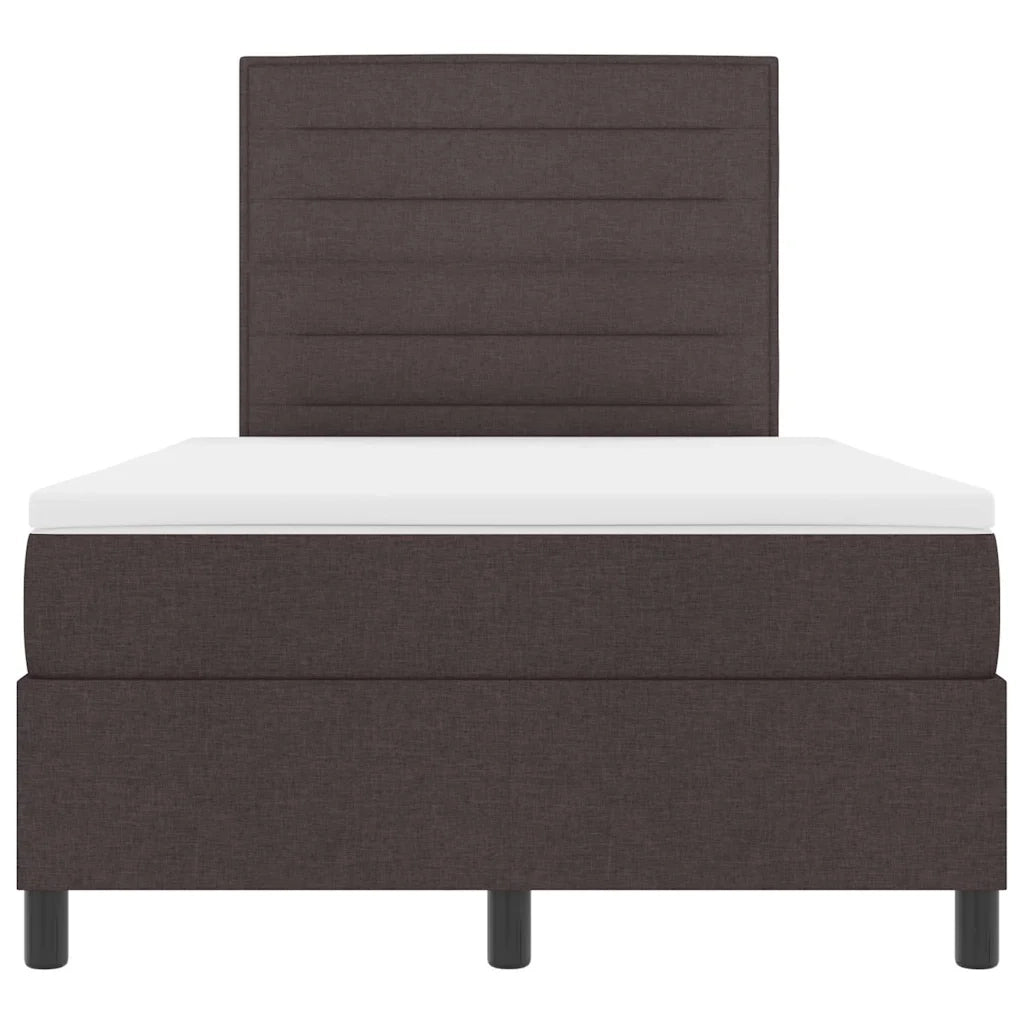 Letto a molle con materasso Marrone scuro 120 x 200 cm Tessuto 3342784