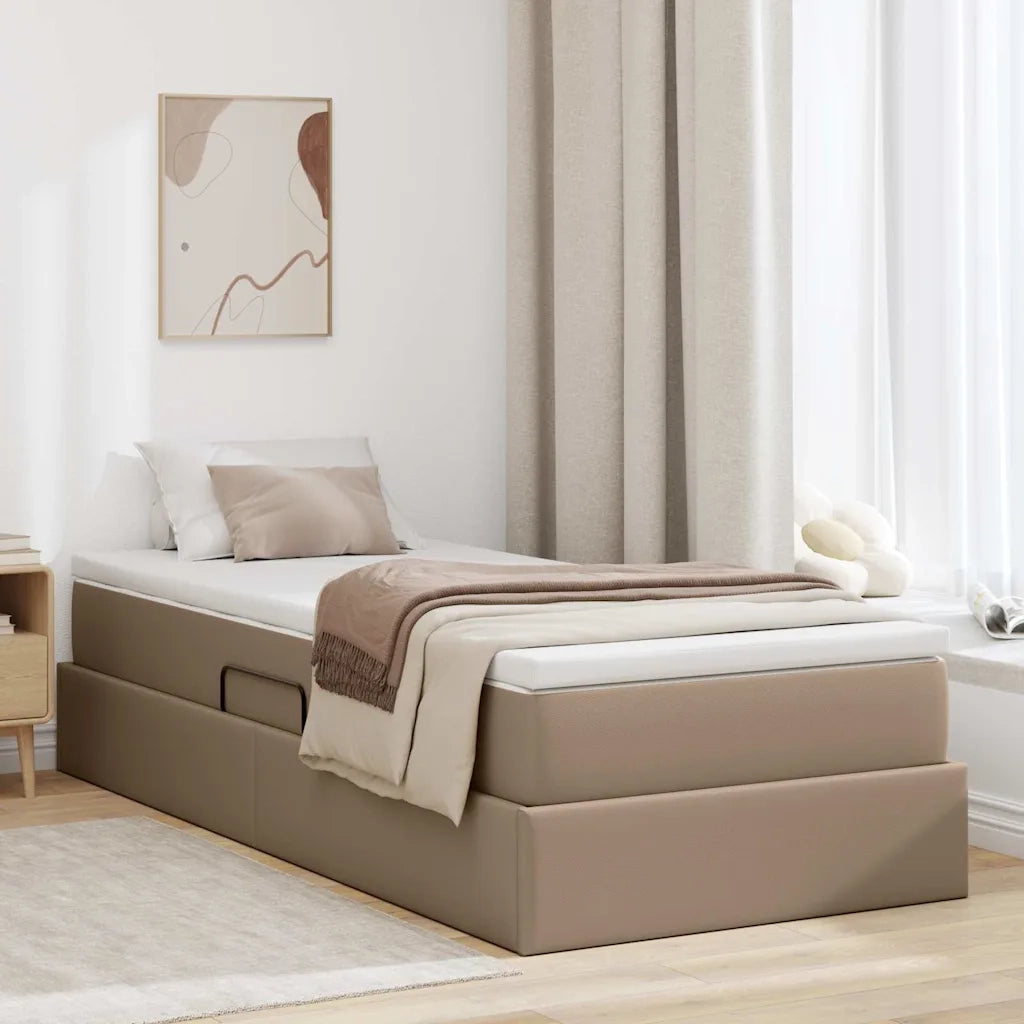 Letto con contenitore e materasso Cappuccino 100 x 200 cm 3370153
