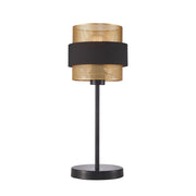 Lampada da tavolo Italux BANS nera oro paralume rete E27