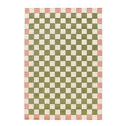Tappeto da interno/esterno a scacchi rosa e verde