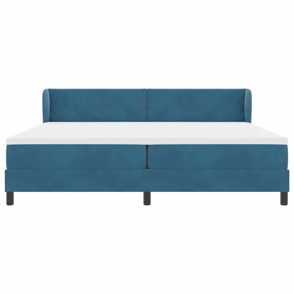 Letto a molle con materasso Blu scuro 200 x 200 cm Velluto 3340464