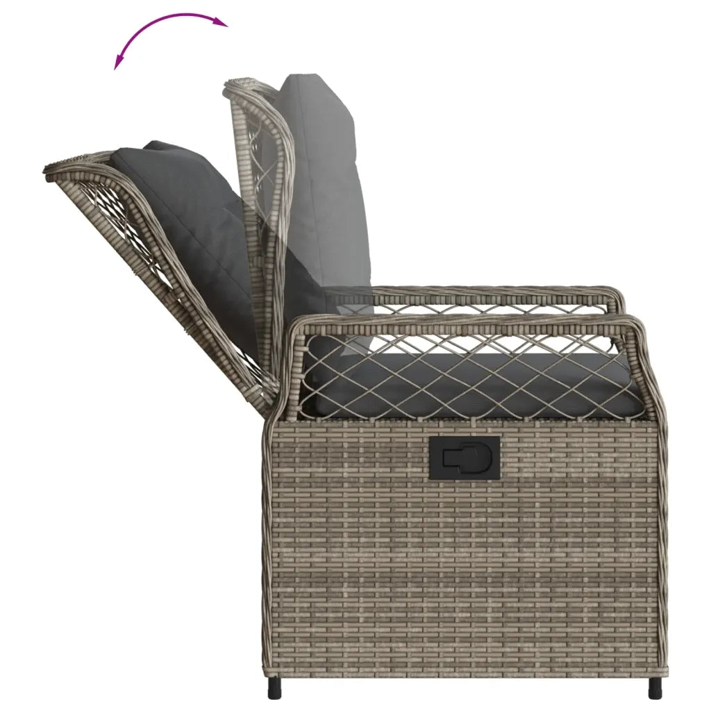 Set da Pranzo da Giardino 5 pz con Cuscini in Polyrattan Grigio 3262988